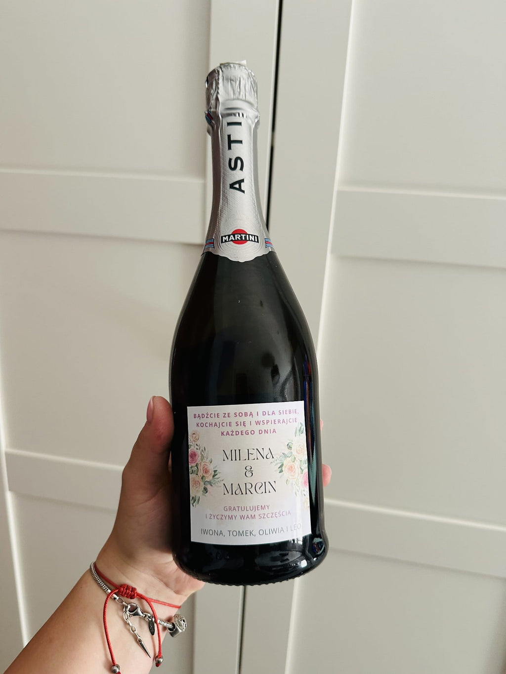 Naklejka ślubna na wino